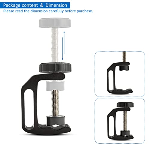 2Pcs Universal C Clamp, Heavy Duty Sturdy 1/4 and 3/8 Thread Hole for Tables Desk Mount, Desktop Mount Holder, Photo Studio Photography, Quick Release U Clip Holder and Wood Work - size: 2PCS