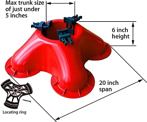 Northlight Red Christmas Tree Stand Clamping System for Live Trees up to 7'