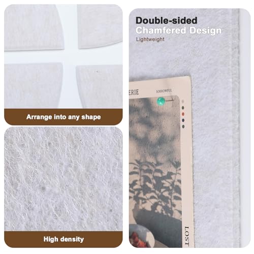 AceOrbit 24 Pcs Decorative Felt Bulletin Board Semicircular Wall Felt Tiles Modern Home Decor Felts Tiles with Glue for DIY Pin Board Office School Home Wall Decor Sticker Memos Photo Display