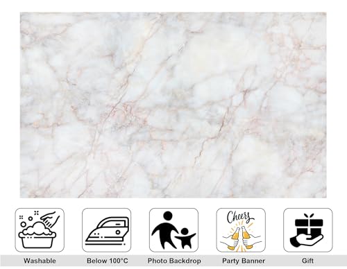 8x8ft White Pink Marble Backdrop Natural Stone Texture Pattern Photography Background for Modern Themed Party Room Decorations Tapestry Banner Photo Booth Props - size: 8x8ft