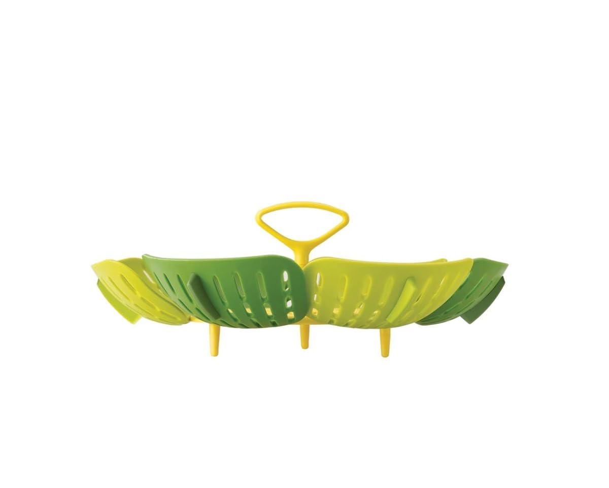 Joseph Joseph Bloom Folding Steamer Basket for Vegetables, Expandable for Various Pans, Compact Storage - Green