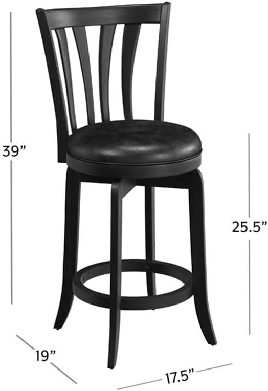 Hillsdale Savana Wood Kitchen Counter Height Stool, 29.5" High, Black