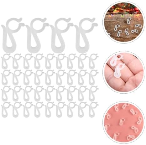 OUNONA 120pcs S-Shaped Outdoor Light Clips for String Lights and Christmas Tree Ornaments, Plastic Heavy Duty Hooks Prevent Falling, for Organizing Decorations in Bathroom or Kitchen