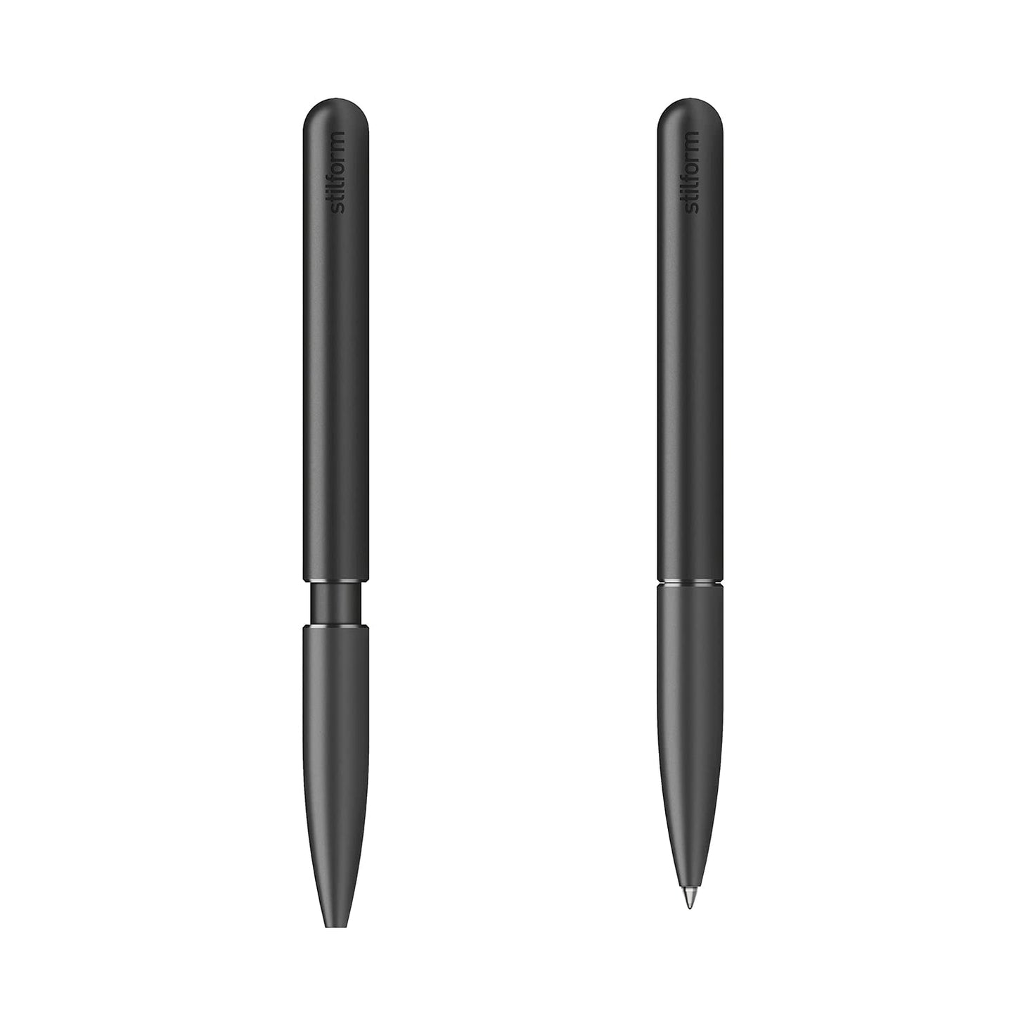 stilform - Ballpoint Pen - Precision Milled Aluminum with Magnetic Closure Mechanism and Superior Schmidt Refill - Award Winning Design (Warp Black)