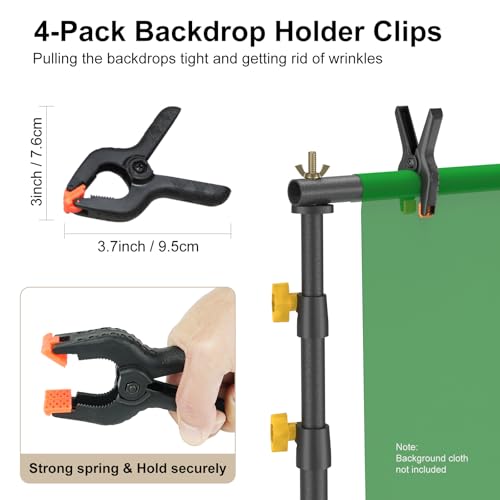 LINCO Lincostore Backdrop Support Stand Kit 10x6.5ft Adjustable Photography Studio Photo Background Support System with Carrying Bag for Green Screen Muslin, 4171 - size: 10ft wide 6.5ft high