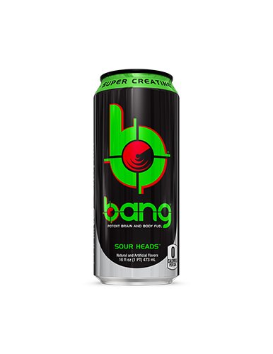 Bang Energy Sour Heads, Sugar-Free Energy Drink, 16-Ounce (Pack of 12)