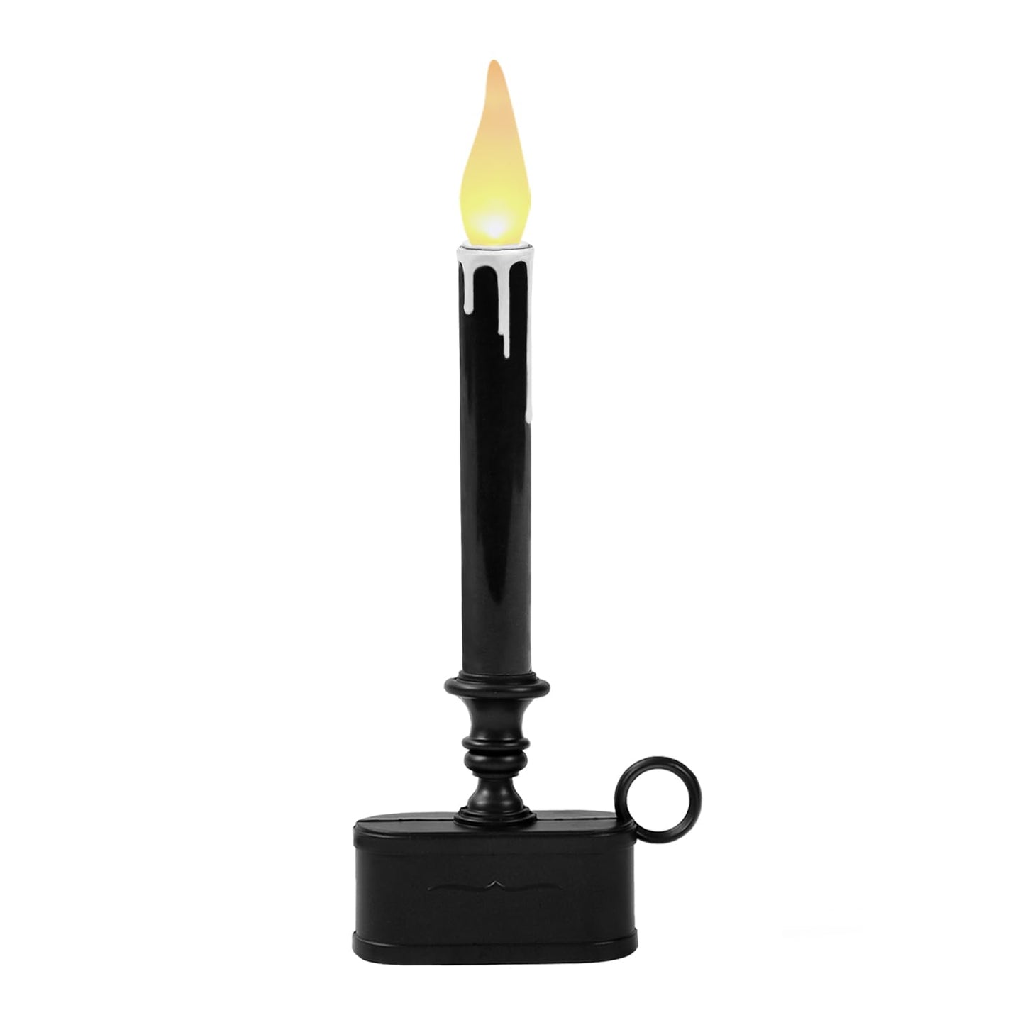FESTIA Thanksgiving Decorations Black LED Dripping Wax Flameless Candle– 10.6" Candlestick with Timer, Battery Operated, Elegant Fall Décor for Table, Mantel & Window