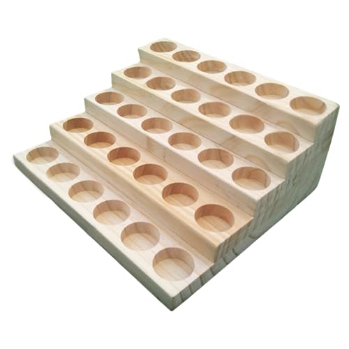 Wooden Essential Oil Display Stand 5 Tier Essential Oil Holder Solid Wood Essential Oil Rack 5 Layer 30-Bottle Essential Oil Display Stand Tabletop Oil Display Holder for 5-20ml Bottles - style: 5 Layers