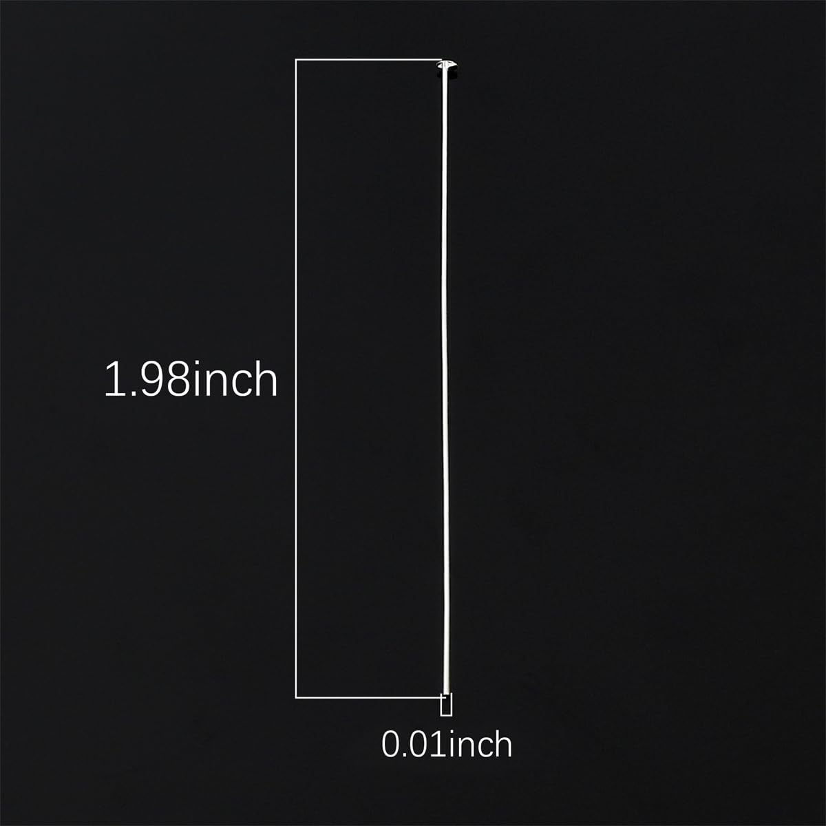 BEADIA 925 Sterling Silver Flat Head Pins 0.5x50mm 20pcs for Jewelry Making Findings