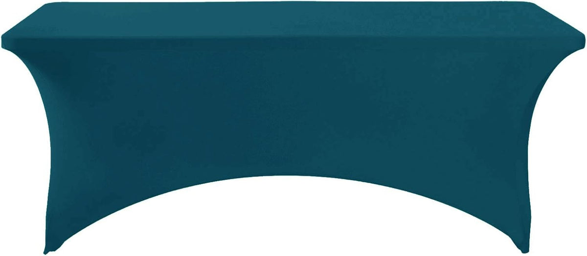 Spandex Table Cover for 6Ft or 4fT or 8ft Table Universal Fitted Stretch Tablecloth for Party, Banquet, Wedding and Events-Peacock