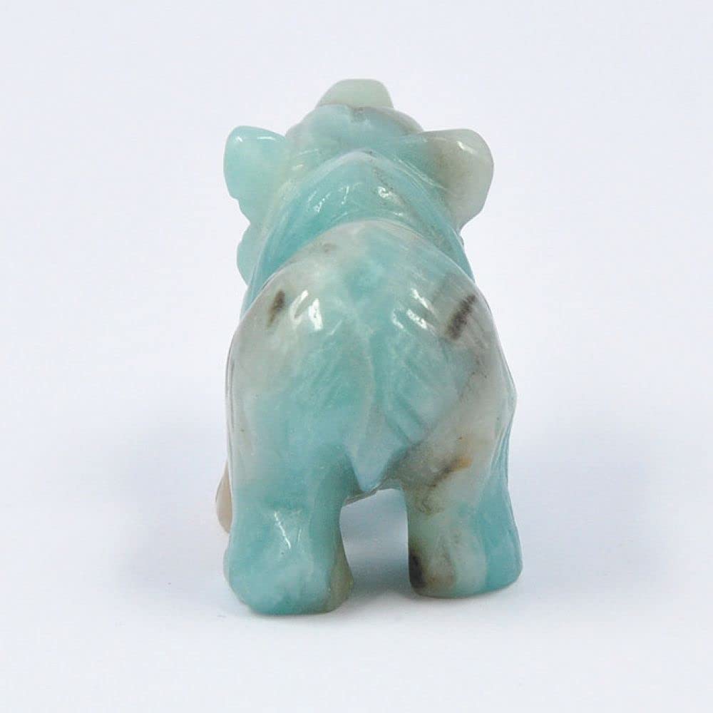 HLbshi Hand Carved Gemstone Crystal Bear Figurine Animal Statue Carving Office Home Decor Collections 2'' (Amazonite)