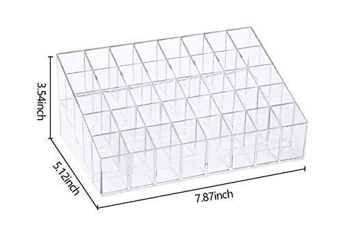 HBlife Lipstick Holder - 40 Space Clear Acrylic Lipstick Organizer Display Stand for Cosmetics, Makeup, Brushes, Bottles and More