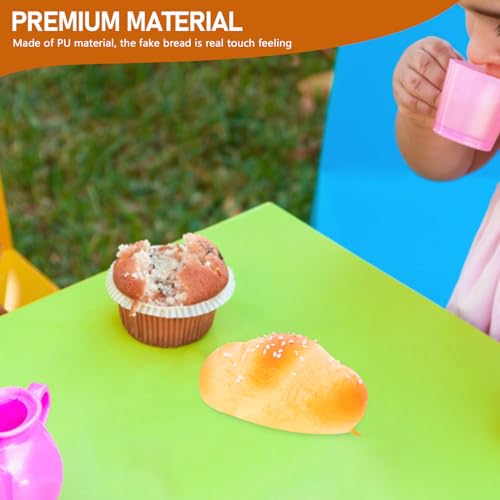NUOBESTY 3Pcs Fake Breads Artificial Bread Simulated Play Food Toy for Kitchen Model Decorations Photography Props