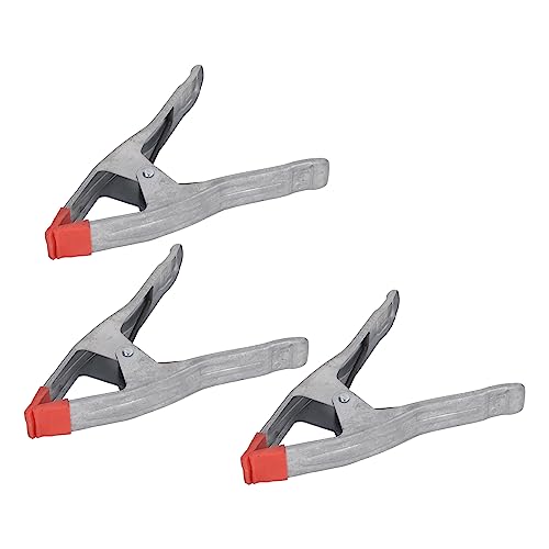 Heavy Duty 9 Inch Spring Clamps A Shape Metal Woodworking Clips for Tarpaulins Wooden Boards Photography Backgrounds Galvanized Iron Silver Red 3PCS Set