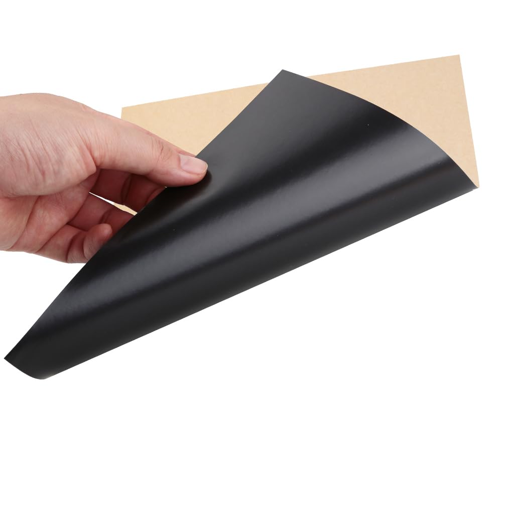 LLPT Adhesive Magnetic Sheet 11 x 14 Inch 10 Pack Flexible Refrigerator Magnet Sheet Sticky Magnetic Paper for Photos Images Educational DIY Craft Paper (MSA111410)