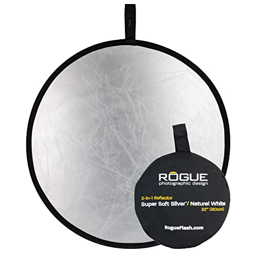 Rogue 2-in-1 Collapsible Reflector - Super Soft Silver / Natural White 32” - size: 32" Reflector