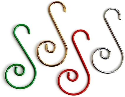Elegant Christmas Tree Hooks 100pcs S-Shaped Metal Hooks for Ornaments for Christmas Decorations