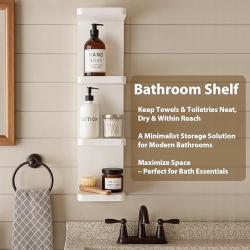 LitaEther Modern Lack Wall Shelf -Round Edge (White, 4 Tier) - color: White, size: 4 Tier