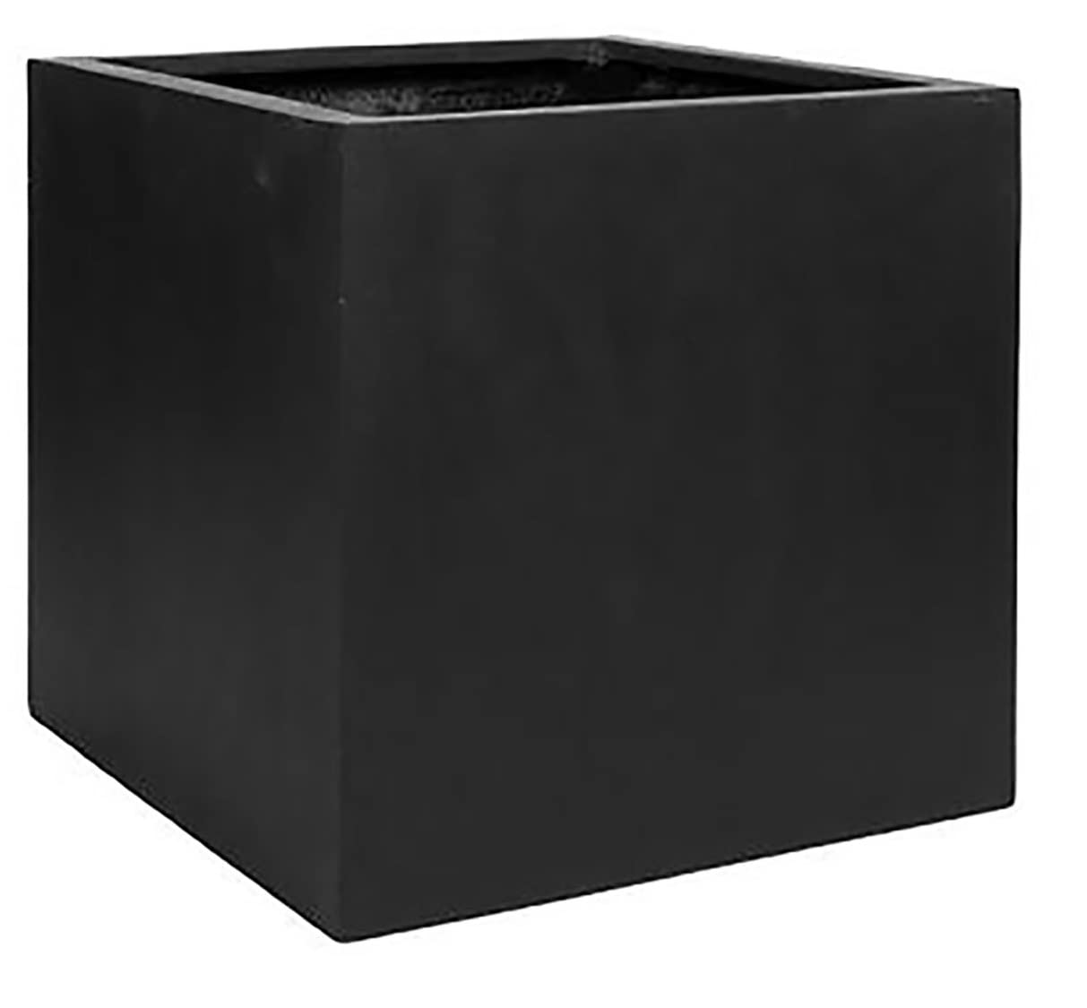 Greeneria Elegant Modern Black Matte Square Indoor Outdoor Planter Pot – 12”H x12”W x 12”L - Cube Shaped Flower Pot