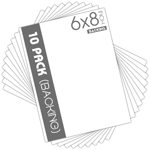 Mat Board Center, 10 Pack 6x8 White Backing Boards, Cardboard for Arts, Prints, Frames, Photos and More - size: 6x8