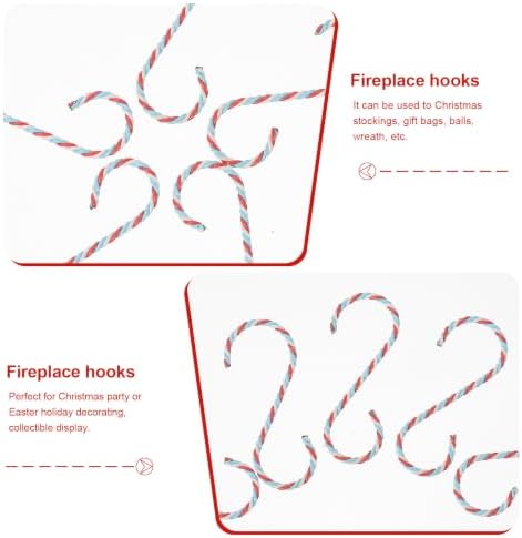 Wakauto Multi-Functional Iron and PVC Decorative Hooks Christmas Hanging Hooks 10pcs with Easy Installation and Collectible for Stockings and Ornaments for Festive Christmas Decoration
