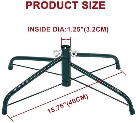 SOMITO Artificial Christmas Tree Stand, Folding Christmas Tree Base for 3 Ft to 6 Ft Xmas Trees, Xmas Tree Holder Metal Christmas Tree Stand Fits 0.5-1.25 Inch Tree Pole, Universal Tree Stand, Green