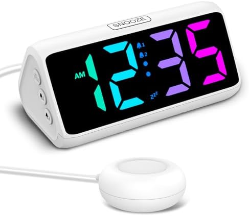 Netzu Loud Alarm Clock for Heavy Sleepers White