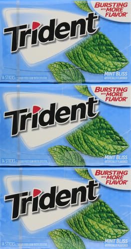 Trident Mint Bliss Sugar-Free Chewing Gum, 12 Packs of 14 Pieces (168 Total Pieces)