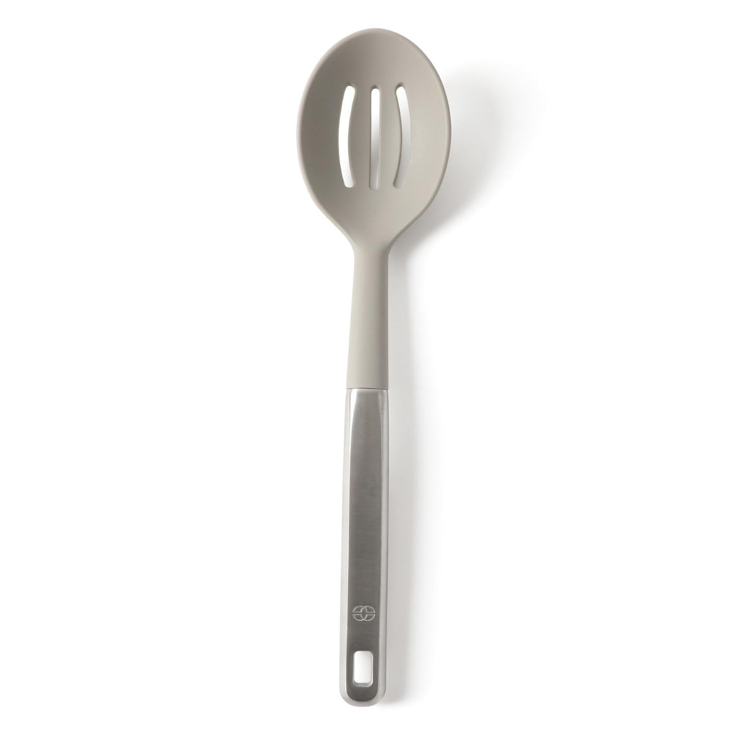 Calphalon Prime Stainless Steel Slotted Kitchen Spoon/Skimmer W/Taupe Silicone Head