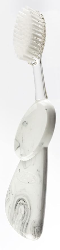 RADIUS Toothbrush Big Brush with Replaceable Head, Left Hand, Soft in Marble, BPA Free and ADA Accepted, Designed to Improve Gum Health and Reduce The Risk of Gum Disease