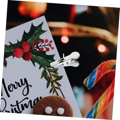 100pcs Christmas Decoration Clip Flower Hanging Clips Flower Decoration Clip Artificial Flower Hanger Alligator Clips for Ornaments Flower Ornament Clips Garland Clips Iron Silver