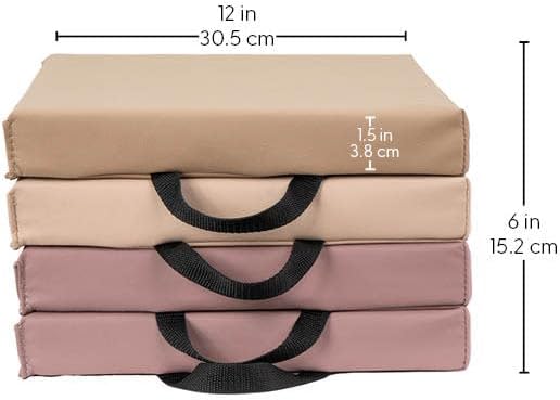 Factory Direct Partners Softscape Toddler, 12" Square, 4-Piece-Teddy Floor Cushion