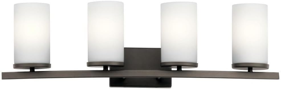 Kichler Crosby 31" 4 Light Vanity Light Satin Etched Cased Opal Olde Bronze®