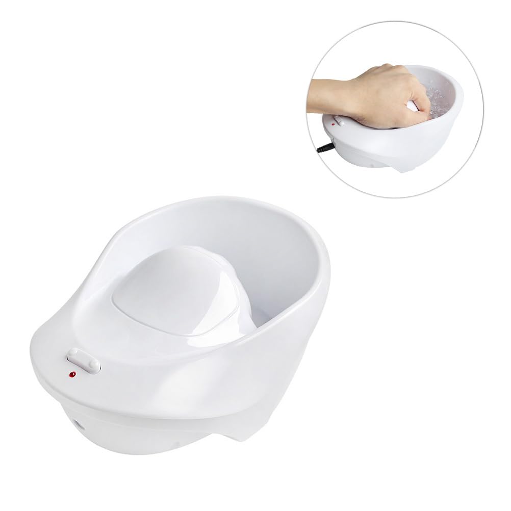 Healifty Electric Manicure Bubble Spa Hand Bowl 8.07X5.7X3.54 Inch Nail Soaking Container with Us Plug for Home and Salon Nail Care Massage