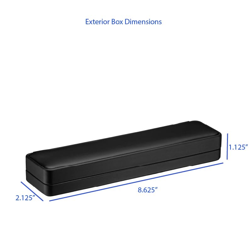 ALLURE - Rich Leatherette Bracelet Box, Premium Black Luxury Diamond Bracelet Case, Soft Velvet Interior. With Matching Black Interior Leather Ideal for Proposals, Engagement, Wedding Anniversary