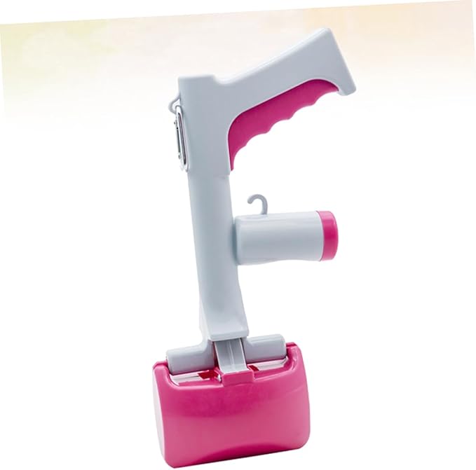 SEWOART Poop Scoop Handle Waste Pickup Shovel for Dogs and Cats Outdoor Cleaning Tool Rosy Easy One-Handed for Quick Cleanups
