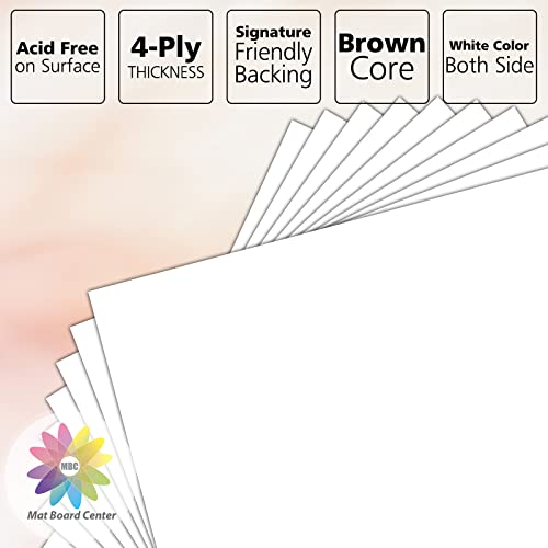 Mat Board Center, 10 Pack 11x17 White Backing Boards, Cardboard for Arts, Prints, Frames, Photos and More - size: 11x17