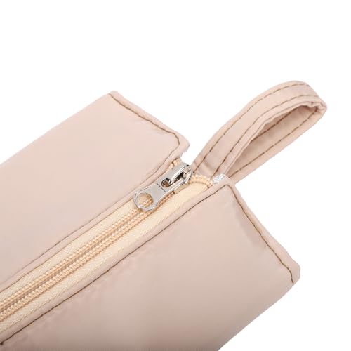 Drfeify Curling Iron Storage Bag, Heat Travel Organizer Pouch with Hanging Loop for Hair Tools Up to 571F, 30x12cm (Apricot) - color: Apricot