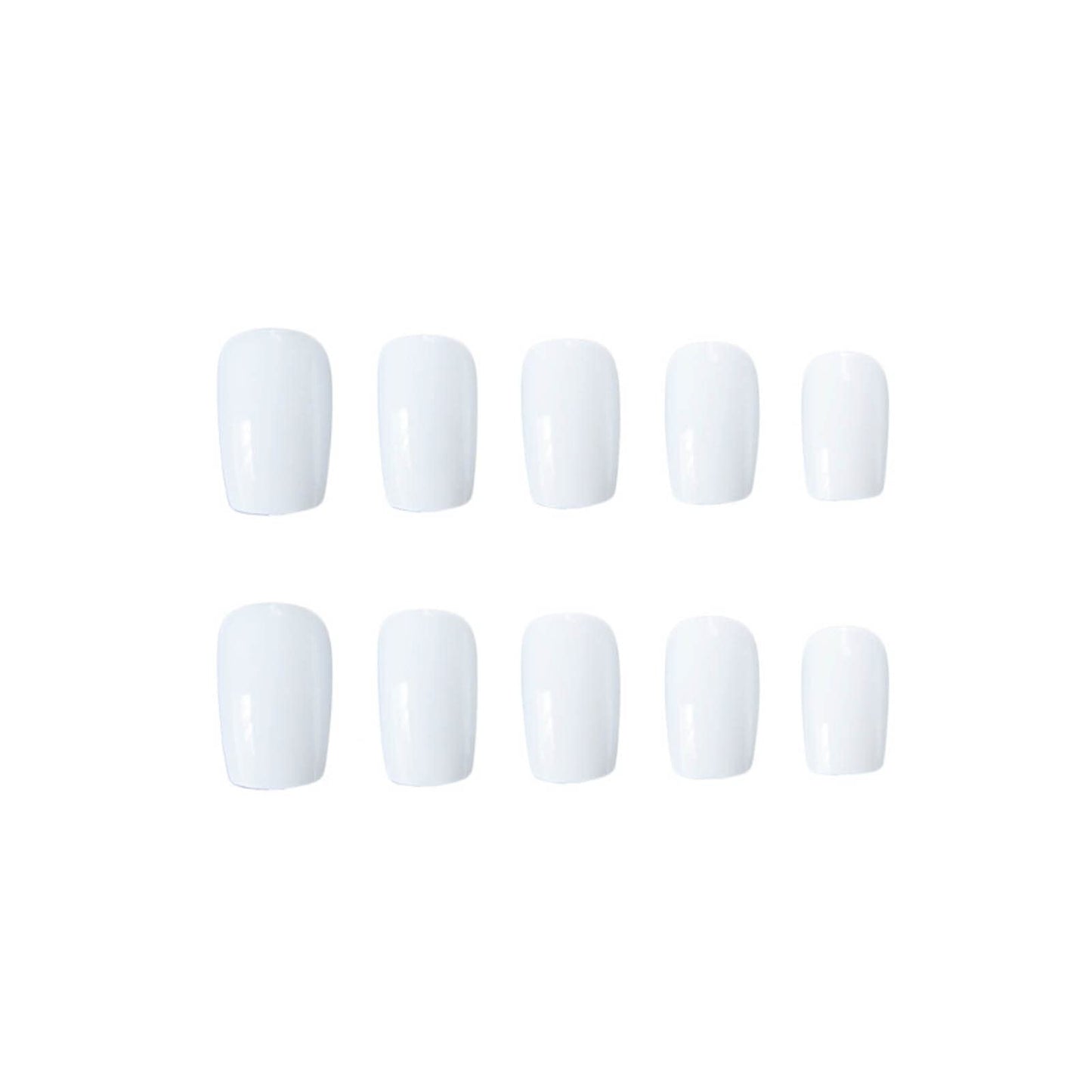 DANMANR Square Press on Nails Short Fake Nails French Acrylic Full Cover False Nails for Women and Girls 24PCS (White square)