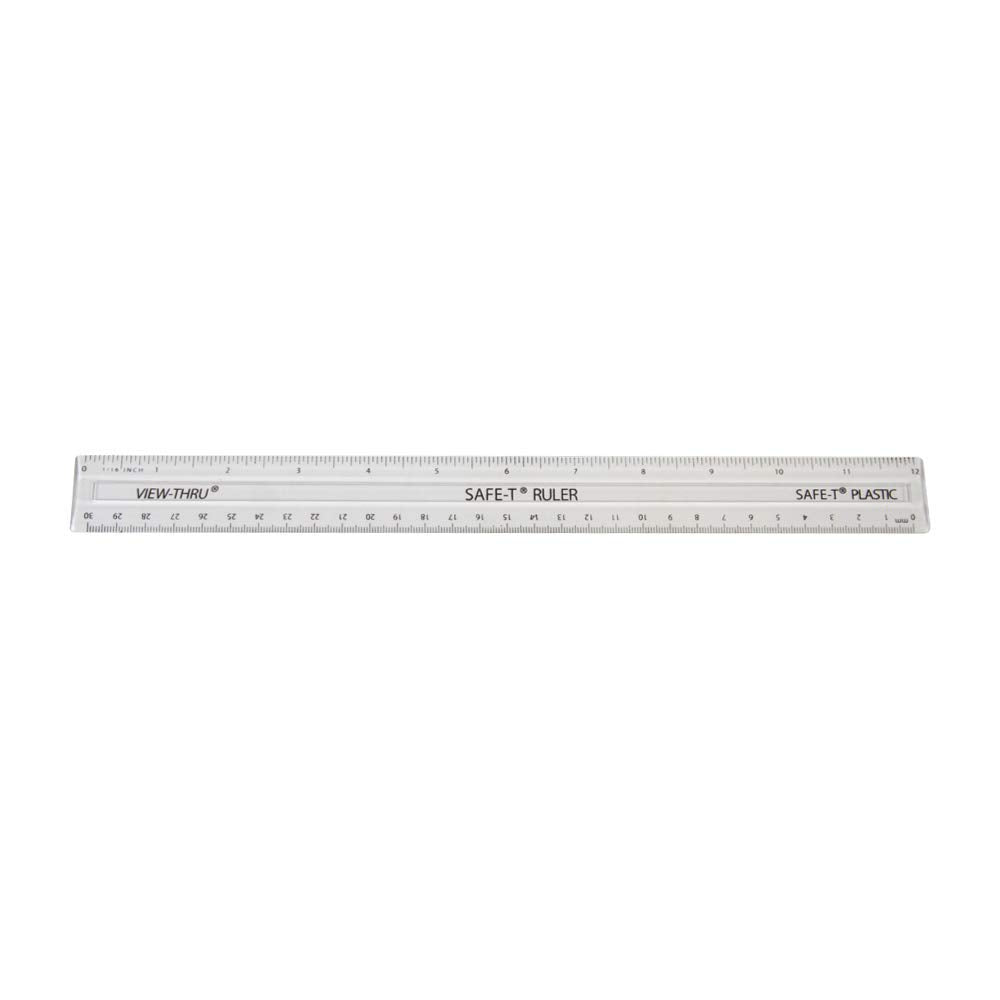 hand2mind Clear 12” Safe-T Plastic Ruler Set, Safety Ruler with Inches, Centimeters, and Millimeters, Semi-Flexible Ruler for Kids, Rulers Bulk for Classroom, School Supplies for Teachers (Set of 24)