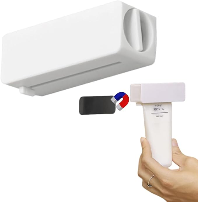 Magnetic Toothpaste Squeezer,Toothpaste Seat Holder Tube Squeezing Aids,Wall-mountable Dispens for Toothpaste Sauces Cosmetics Ointments Paints