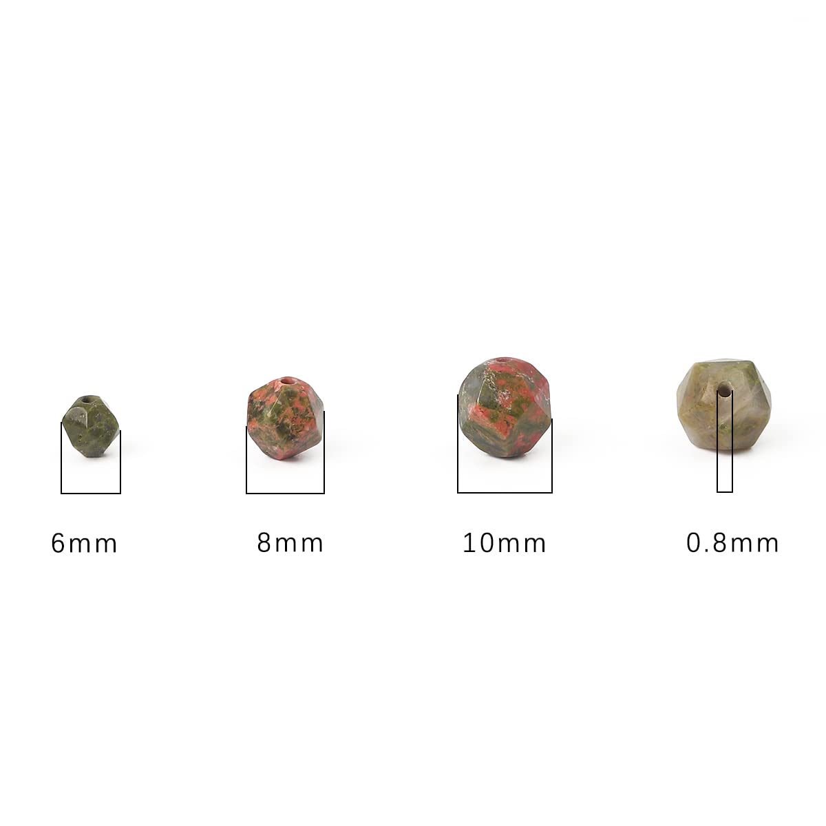BEADIA Faceted Natural Unakite Stone Round Beads 8mm 36cm/Strand for Jewelry Making