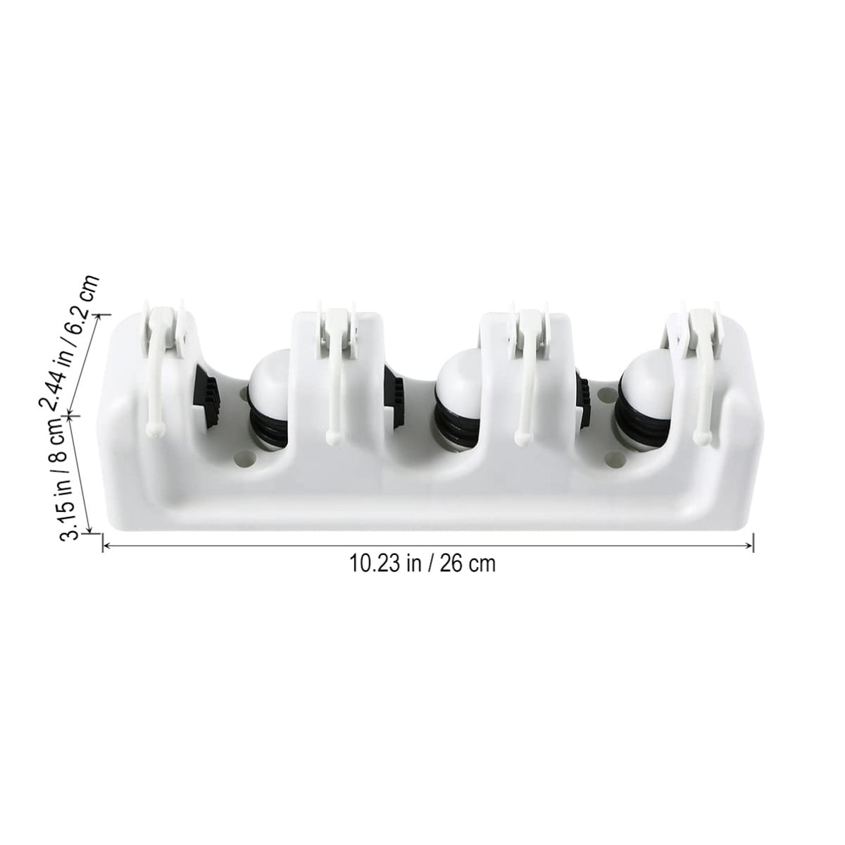 Mop Broom Holder Slots and Hooks for Efficient Storage Garage Garden and Kitchen Wall Mounted Organizer for Mops Brooms and Cleaning Tools White