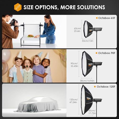 TARION Quick Release Octagonal Softbox - Bowens Mount Softbox with Diffusers/Honeycomb Grid/Carrying Bag for Live Streaming, Photography, Videography (Octagonal 35.4"/90cm) - style: Octagonal 35.4"/90cm