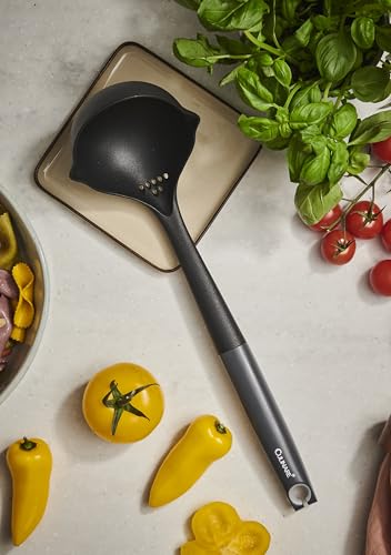 Culinare Soup Ladle with Dual Pouring Spouts & Herb Stripper – Heat-Resistant, Non-Stick Safe Serving Spoon for Soups, Stews & Sauces – Ergonomic Handle, Dishwasher Safe, Easy Storage