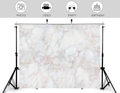 5x4ft White Pink Marble Backdrop Natural Stone Texture Pattern Photography Background for Modern Themed Party Room Decorations Tapestry Banner Photo Booth Props - size: 5x4ft