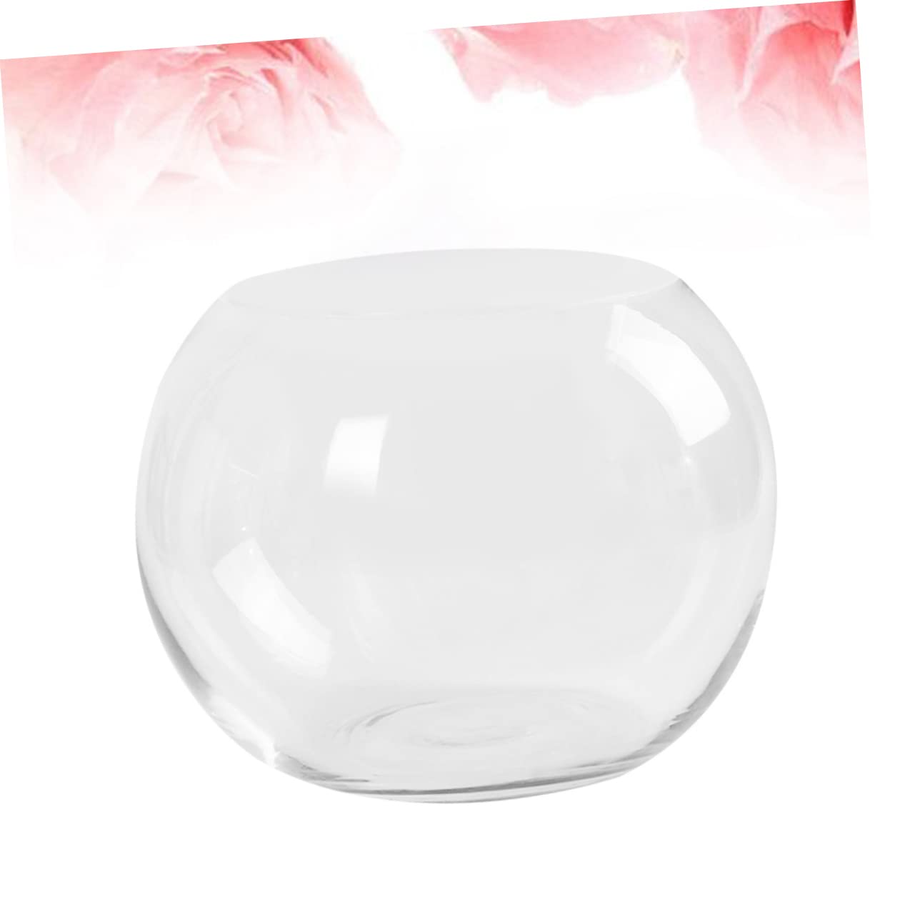 PHENOFICE Transparent Hydroponics Glass Vase Rounded Desktop Flower Holder for Succulents Terrarium and Fish Decorative Plant Pot for Home Office Hotel Ornament