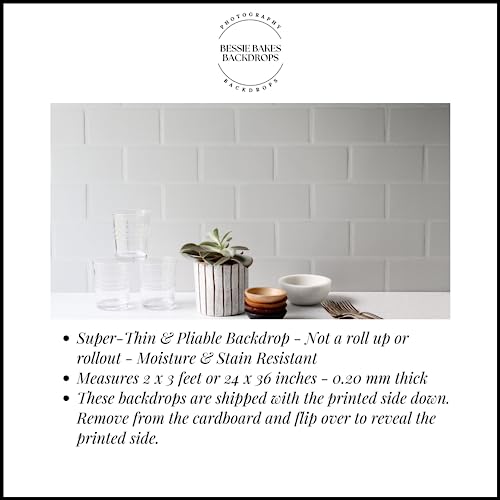Bessie Bakes Super-Thin & Pliable Cookie Sheet Replicated Photography Backdrop 2 Feet Wide x 3 Feet Long