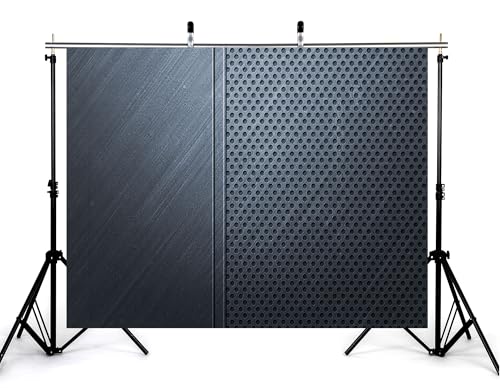 10x10ft Sleek Metal Panel Backdrop with Brushed and Perforated Steel Surfaces Photography Background for Modern and Industrial Party Tapestry Decorations Banner Photo Booth Props - size: 10x10ft