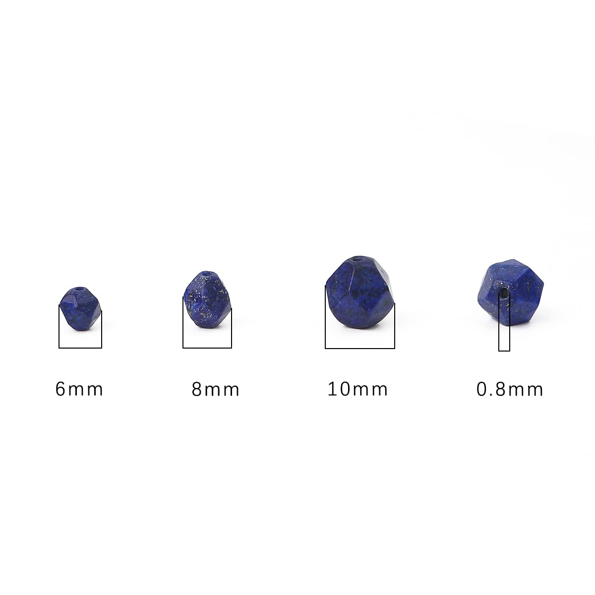 BEADIA Faceted Natural Lapis Lazuli Stone Round Beads 6mm 36cm/Strand for Jewelry Making